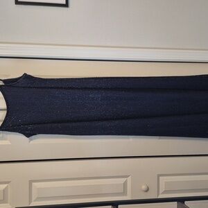Navy Blue Beaded Maxi Dress